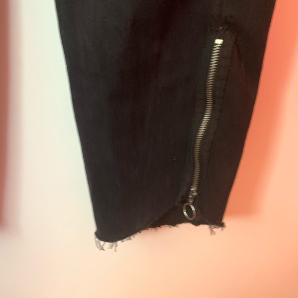 Zara black cropped jeans with zipper details - Picture 3 of 8